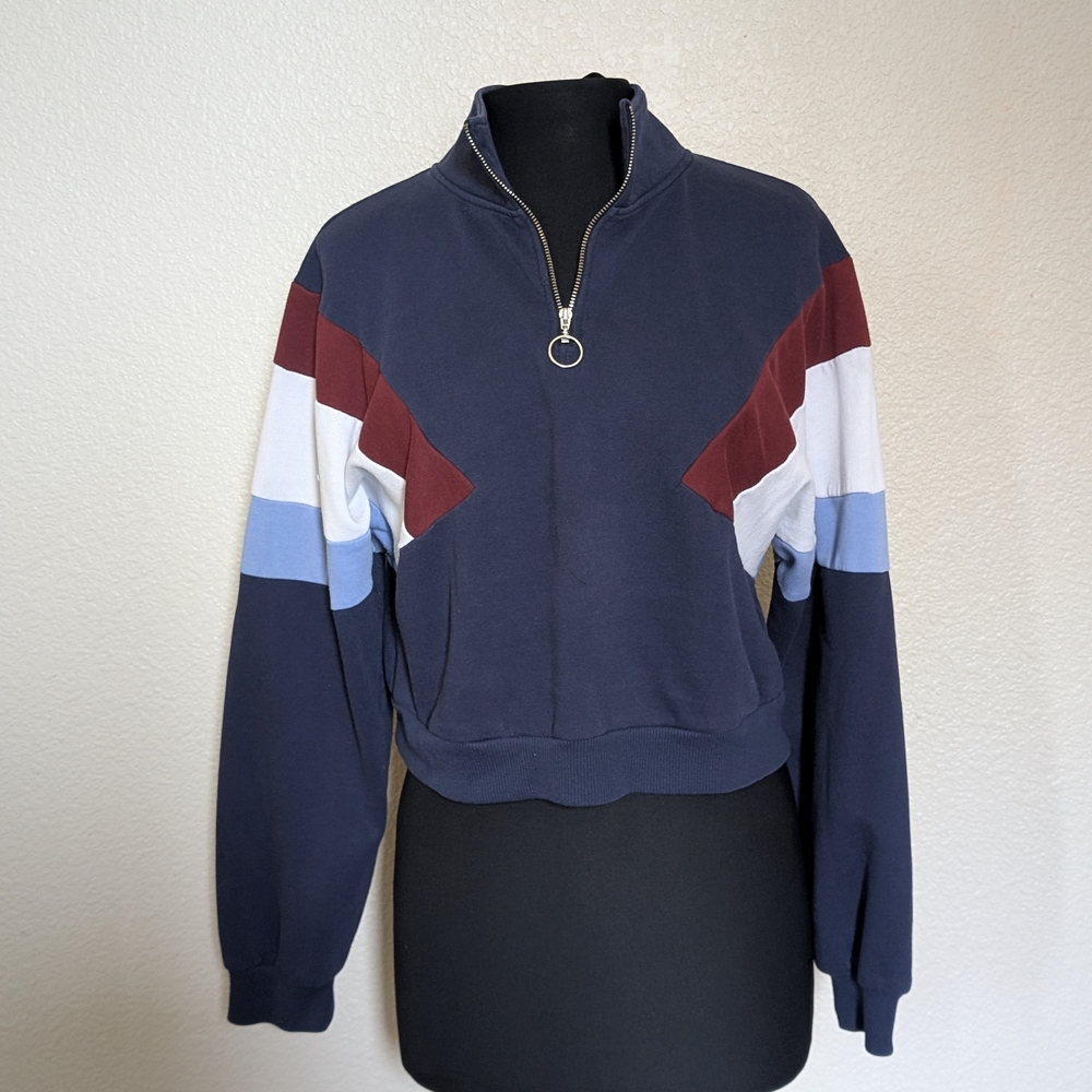 Colorblock Quarter-Zip Sweatshirt